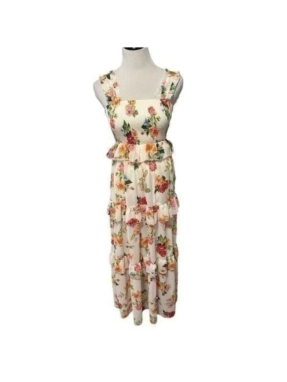 New! Love Colette Tiered Maxi Sundress Sz M